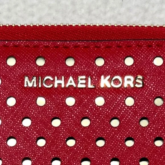 Michael Kors Red/Gold Eyelet wallet - Picture 3 of 13